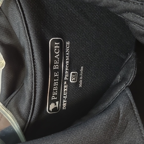 Pebble BEACH DRY-luxe PERFORMANCE Men's Black and Gray Polo Shirt XL NWT - Picture 2 of 5